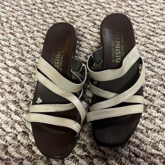 Mephisto Strappy Leather Slide On Sandals Women's Size 41 / US Size 11 - Picture 2 of 11